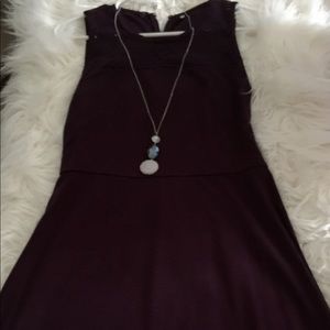 Loft dress burgundy color. So cute.